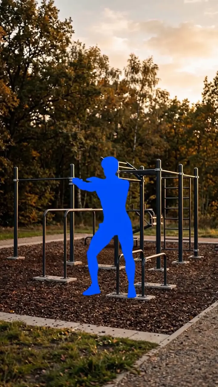 Calisthenics Gym – Blue Silhouette Workout